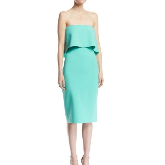 Likely Driggs Strapless Midi Cocktail Dress Sea Breeze Sz4 - Picture 1 of 10